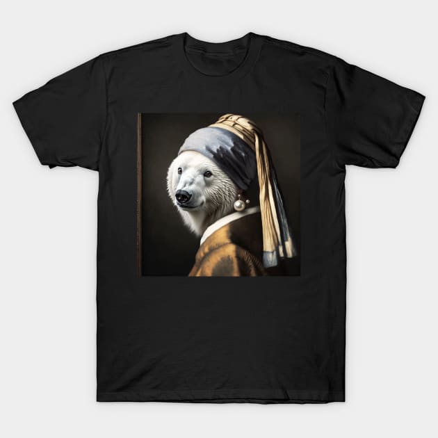 Pearl Earring Polar Bear Tee - Celebrate Polar Bear Day T-Shirt by Edd Paint Something